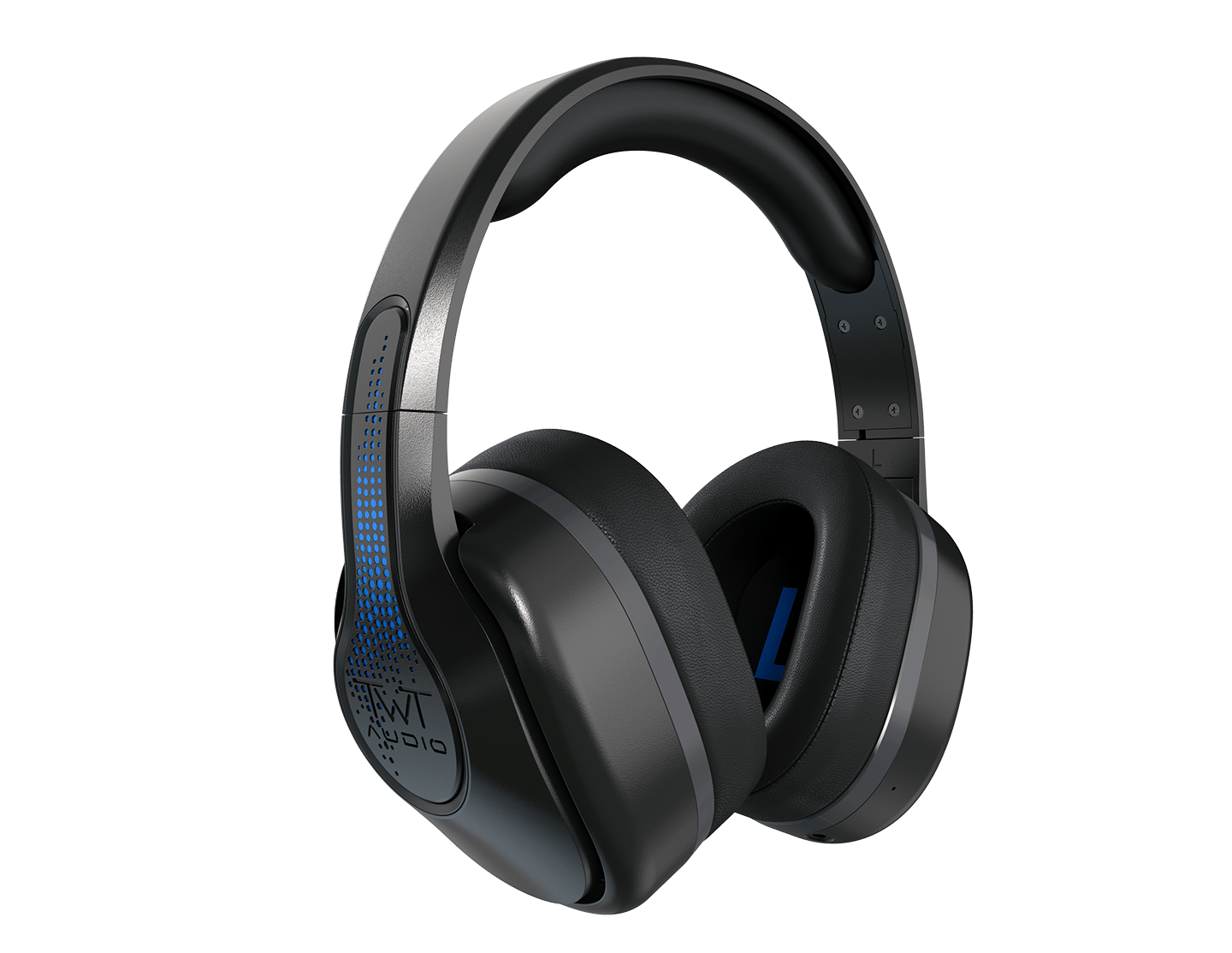 REVO TW340 Wireless Headphones by TWT Audio, showcasing sleek design with over-ear cushions and innovative ear cup swivel technology.