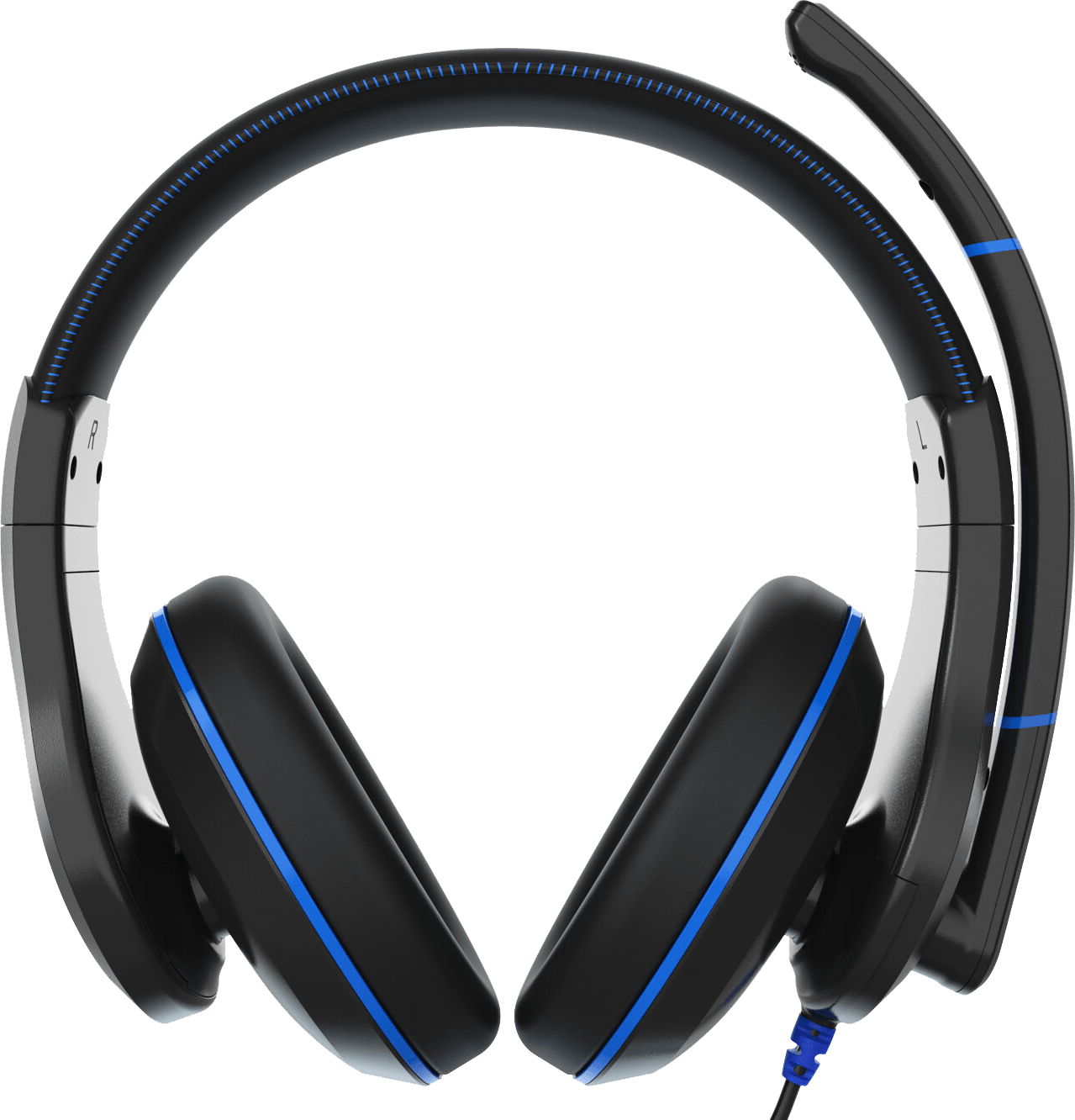 DURO Headsets by TWT Audio, featuring over-ear design with blue accents, noise-reducing microphone, and innovative ear cup swivel technology for superior audio quality and comfort.