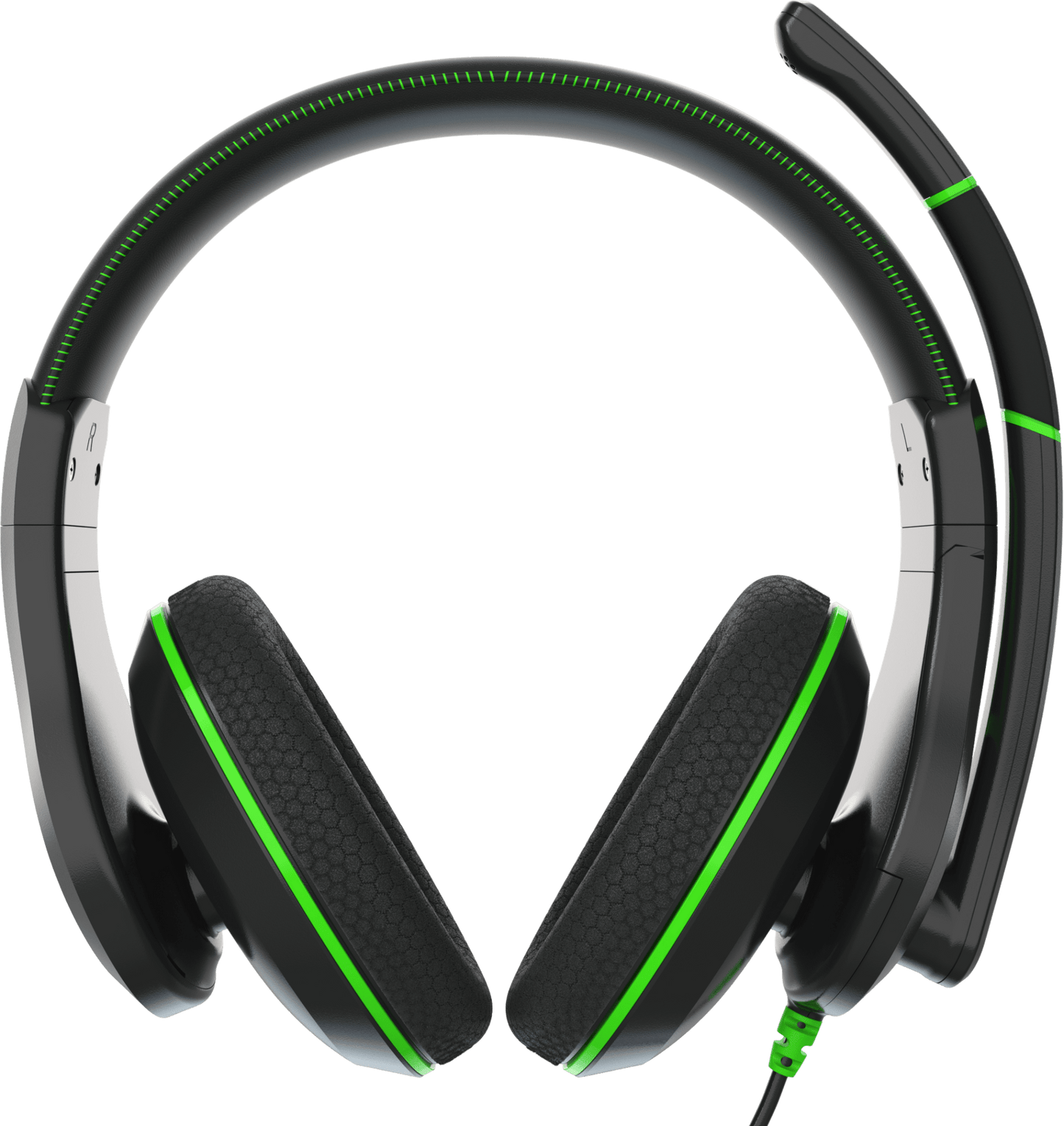 Victory 250XG Gaming Headset by TWT Audio with moisture-wicking ear pads, adjustable Silicon Flex noise-reducing microphone, and unique ear cup swivel technology.