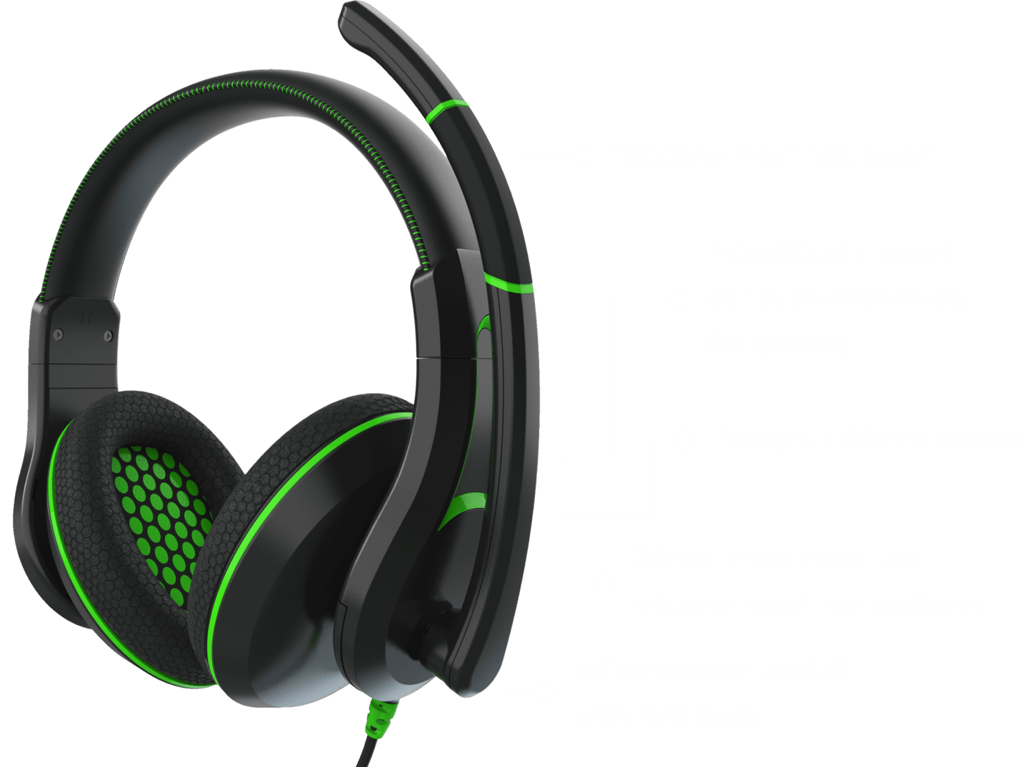 Victory 250XG Gaming Headset with Silicon Flex mic boom, acoustically tuned ear cups, powerful 40mm drivers, 24mm moisture-wicking mesh ear cushions, and inline volume control with mic mute