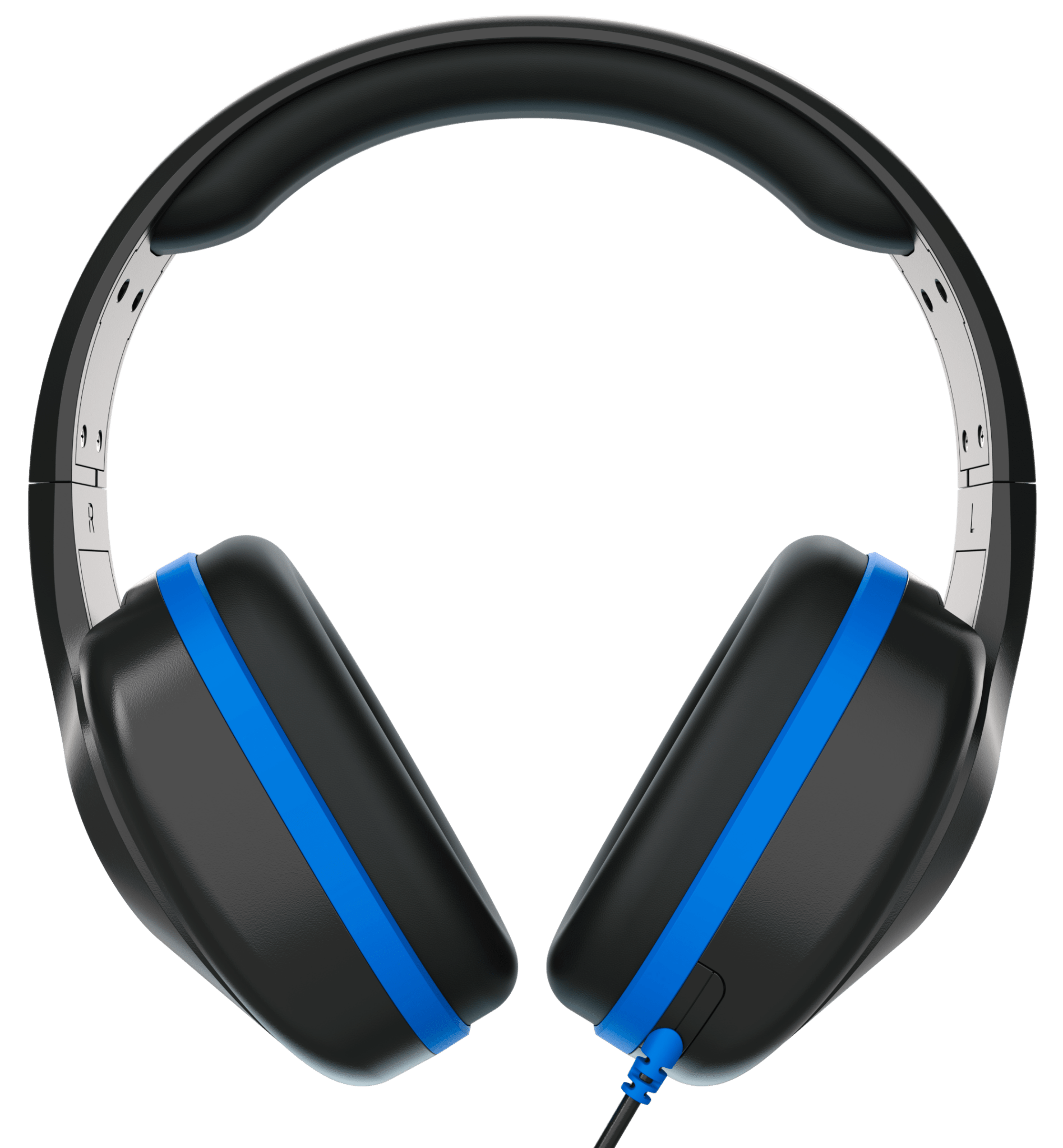 REVO Headphones TW300 with Stealth Release™, over-ear design featuring black and blue color scheme, thick luxurious ear cushions, custom-tuned 40mm drivers, and innovative ear cup swivel technology for superior sound quality and comfort.